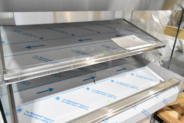 BRAND NEW! 2016 BKI HSS4-2TSQ Stainless Steel Commercial 2 Tier Warming Display Case Merchandiser. 230 Volts, 1 Phase. - Image 4 of 5