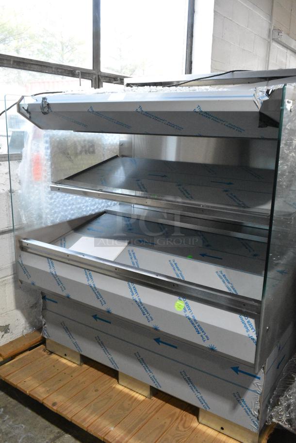 BRAND NEW! 2016 BKI HSS4-2TSQ Stainless Steel Commercial 2 Tier Warming Display Case Merchandiser. 230 Volts, 1 Phase. - Image 1 of 4
