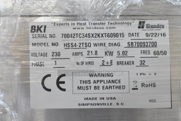 BRAND NEW! 2016 BKI HSS4-2TSQ Stainless Steel Commercial 2 Tier Warming Display Case Merchandiser. 230 Volts, 1 Phase. - Image 4 of 4
