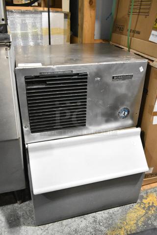 Hoshizaki KM-250BAF Stainless Steel Commercial Ice Head on Commercial Bin. 115-120 Volts, 1 Phase.