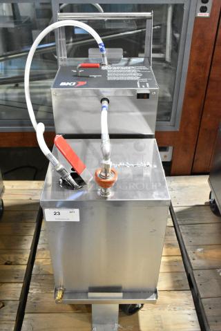 BRAND NEW! 2019 BKI PDC-14 Stainless Steel Commercial Oil Filtration System on Commercial Casters. 120 Volts, 1 Phase.