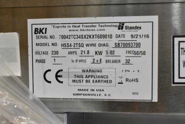 BRAND NEW! 2016 BKI HSS4-2TSQ Stainless Steel Commercial 2 Tier Warming Display Case Merchandiser. 230 Volts, 1 Phase. - Image 2 of 5