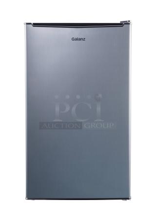 BRAND NEW SCRATCH AND DENT! Galanz GLR33MS1E02 Stainless Steel 3.3 Cu ft One Door Mini Fridge. 115 Volts, 1 Phase.