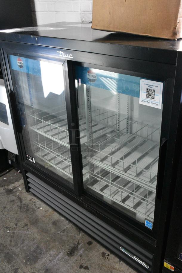 2024 True GDM-41SL-48-HC-LD Metal Commercial 2 Door Reach In Cooler Merchandiser w/ Poly Coated Racks. 115 Volts, 1 Phase. Tested and Working! - Image 2 of 6