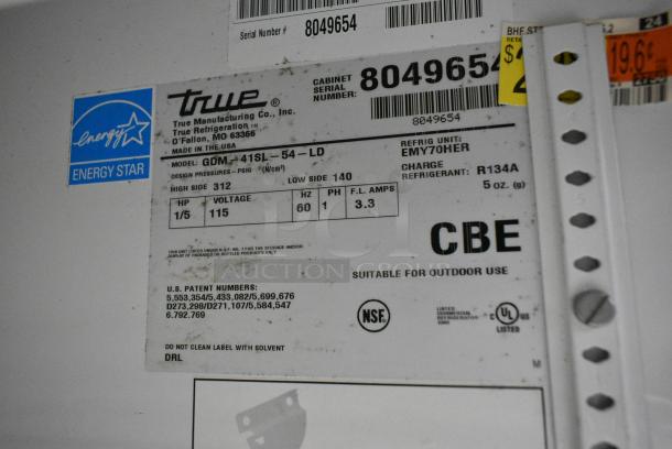 2016 True GDM-41SL-54-LD Metal Commercial 2 Door Reach In Cooler Merchandiser w/ Poly Coated Racks. 115 Volts, 1 Phase. Cannot Test Due To Cut Power Cord - Image 5 of 5