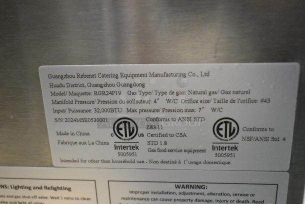 BRAND NEW SCRATCH AND DENT! RGR24P19 Stainless Steel Commercial Countertop Natural Gas Powered Pizza Oven w/ Cooking Stones. 32,000 BTU. - Image 8 of 8