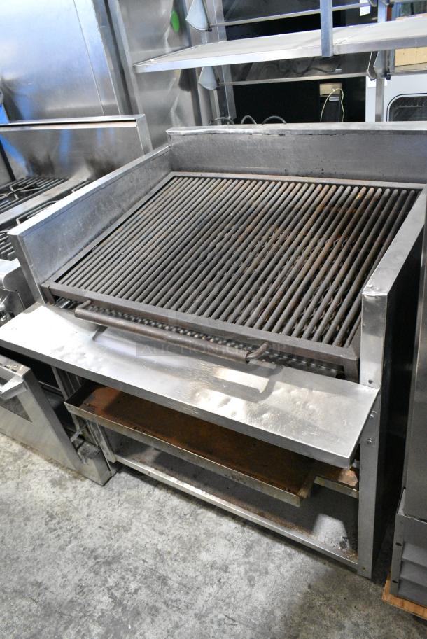 MagiKitch'n EM SMB 36 Stainless Steel Commercial Natural Gas Powered Charbroiler Grill on Commercial Casters. - Image 1 of 7