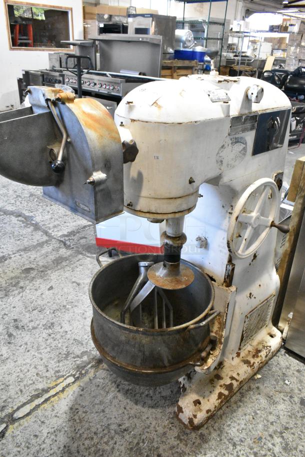 Bakers Machinery AS60QT Metal Commercial Floor Style 60 Quart Dough Mixer. w/ Pelican Head, Metal Mixing Bowl, Dough Hook and Paddle Attachments. 115/208-240 Volts. - Image 1 of 7