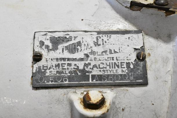 Bakers Machinery AS60QT Metal Commercial Floor Style 60 Quart Dough Mixer. w/ Pelican Head, Metal Mixing Bowl, Dough Hook and Paddle Attachments. 115/208-240 Volts. - Image 7 of 7