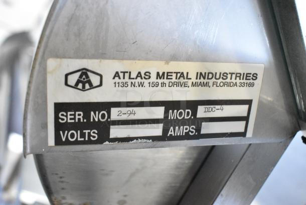 BRAND NEW SCRATCH AND DENT! Atlas Metal Industries DDC-4 Stainless Steel Commercial Buffet Station w/ 2 Tier Over Shelf and Tray Slide on Commercial Casters. Tested and Working! - Image 7 of 7