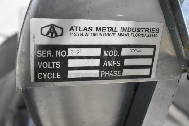 BRAND NEW SCRATCH AND DENT!  Atlas Metal Industries DDC-4 Stainless Steel Commercial Buffet Station w/ 2 Tier Over Shelf and Tray Slide on Commercial Casters. Tested and Working! - Image 8 of 8