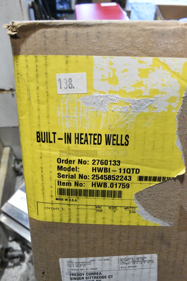 BRAND NEW IN BOX! Wells SS10ULTCIAF Stainless Steel Commercial Drop In Steam Well. 208/240 Volts, 1 Phase. - Image 4 of 5