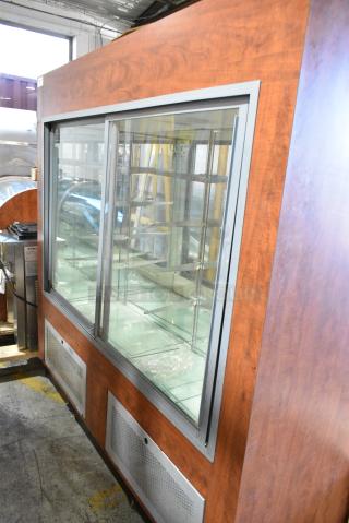 Metal Commercial 2 Door Reach In Dry Display Case Merchandiser.