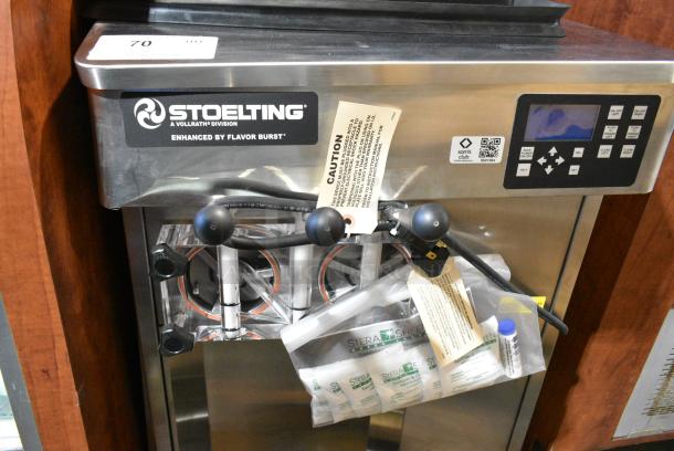 BRAND NEW SCRATCH AND DENT! 2024 Stoelting F131-38I2-SAMS Stainless Steel Commercial Air Cooled Countertop 2 Flavor w/ Twist Soft Serve Ice Cream Machine. 208-240 Volts, 1 Phase. - Image 3 of 5