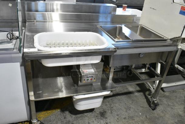 BRAND NEW SCRATCH AND DENT! AyrKing BBS-U Stainless Steel Commercial Floor Style Breading Table on Commercial Casters. 115/230 Volts, 1 Phase. - Image 1 of 9