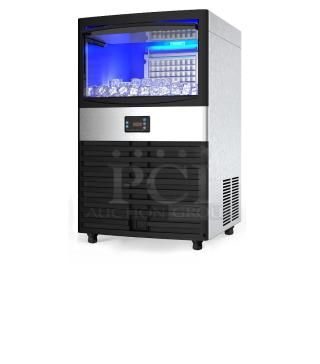 BRAND NEW SCRATCH AND DENT! Hoocoo HCIM-40 Stainless Steel Commercial Undercounter Self Contained Ice Machine. 115 Volts, 1 Phase.