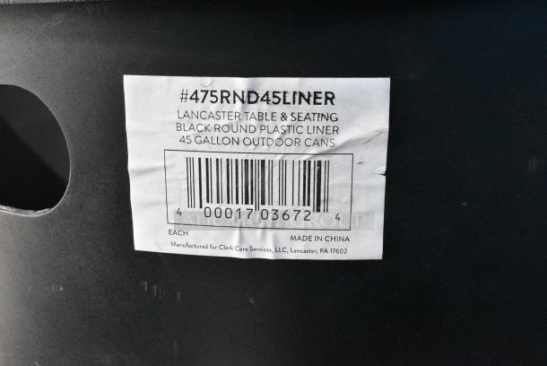 4 Lancaster Table & Seating 475RND45LINER Black Poly Trash Can. 4 Times Your Bid! - Image 2 of 2