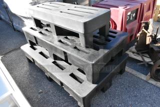 3 Various Black Poly Dunnage Racks. Includes 60x36x12. 3 Times Your Bid!