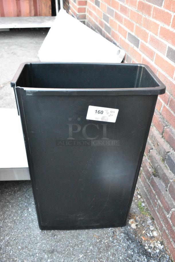 2 Various Black Poly Trash Cans Including Slim Jim Trash Can. 2 Times Your Bid! - Image 1 of 3