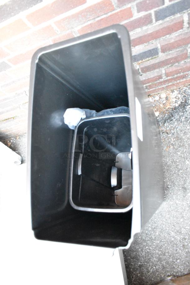 2 Various Black Poly Trash Cans Including Slim Jim Trash Can. 2 Times Your Bid! - Image 2 of 3