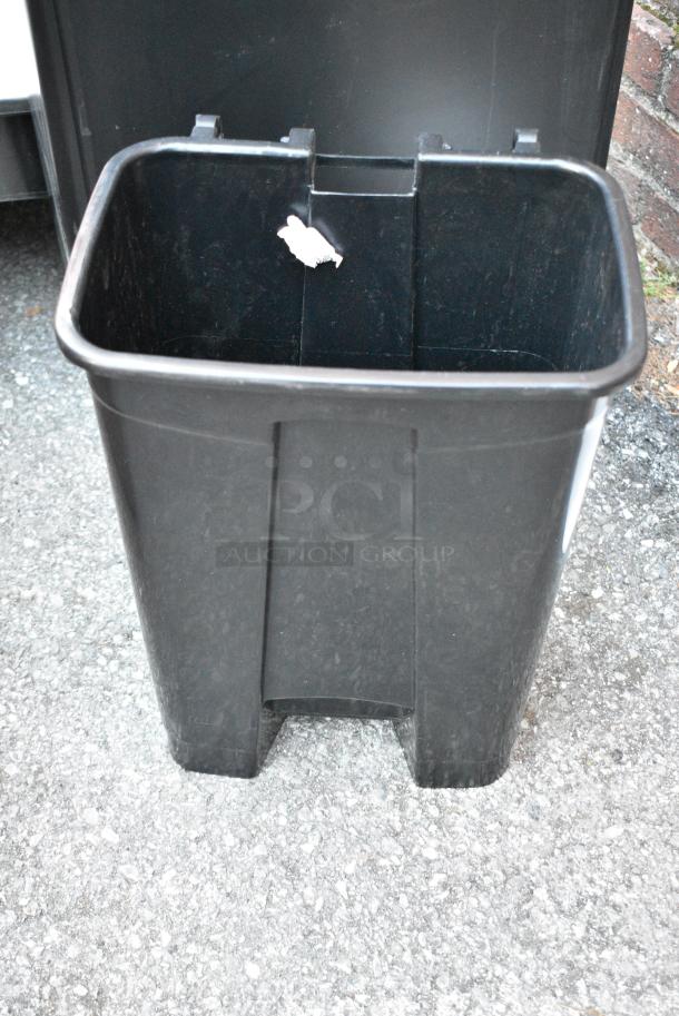 2 Various Black Poly Trash Cans Including Slim Jim Trash Can. 2 Times Your Bid! - Image 3 of 3