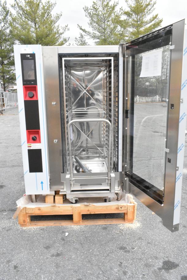 BRAND NEW IN CRATE! BKI AETE202R Stainless Steel Commercial Electric Powered Roll In Combi Convection Oven w/ Metal Pan Rack. 208 Volts, 3 Phase. - Image 2 of 9