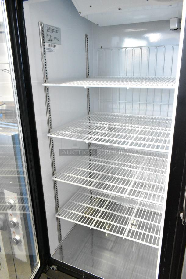 BRAND NEW SCRATCH AND DENT! Turbo Air TGF-72FB-N Metal Commercial 3 Door Reach In Freezer Merchandiser w/ Poly Coated Racks. 110-120 Volts, 1 Phase. Tested and Working! - Image 4 of 7