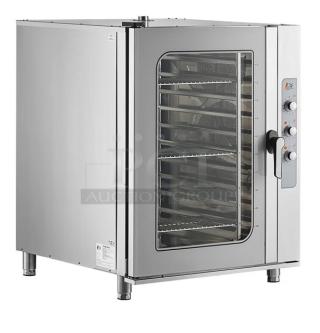 BRAND NEW SCRATCH AND DENT! Cooking Performance Group CPG 351OCB210I Stainless Steel Commercial Electric Powered Combi Convection Oven. 208-240 Volts, 3 Phase.