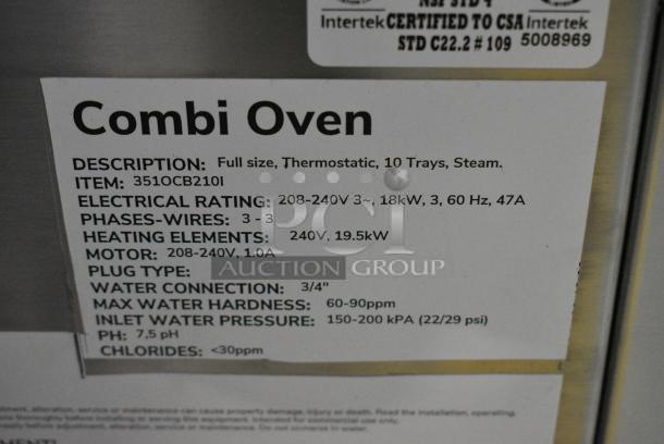 BRAND NEW SCRATCH AND DENT! Cooking Performance Group CPG 351OCB210I Stainless Steel Commercial Electric Powered Combi Convection Oven. 208-240 Volts, 3 Phase. - Image 6 of 6