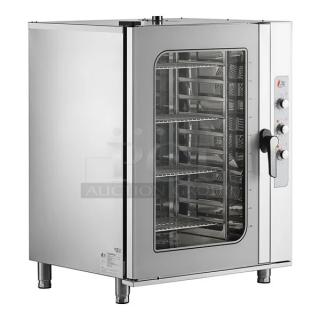 BRAND NEW SCRATCH AND DENT! Cooking Performance Group CPG 351OCB110I Stainless Steel Commercial Electric Powered Combi Convection Oven. 208-240 Volts, 3 Phase.