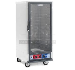 BRAND NEW SCRATCH AND DENT! 2022 Metro C5HME046018 Metal Commercial Heated Holding Cabinet on Commercial Casters. Tested and Working!