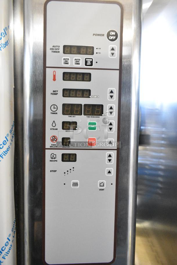 BRAND NEW SCRATCH AND DENT! Baxter OV310E Stainless Steel Commercial Floor Style Electric Powered Mini Rotating Rack Oven on 2 Door Proofer w/ Commercial Casters. - Image 5 of 8