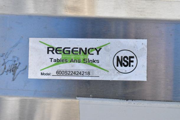 BRAND NEW SCRATCH AND DENT! Regency 600SS22424218 Stainless Steel 2 Bay Sink w/ Dual Drain Boards. No Legs. Bays 24x24x14. Drain Boards 16x25 - Image 7 of 7