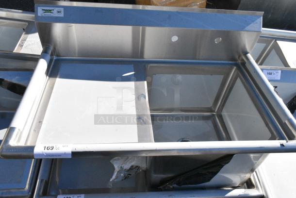 BRAND NEW SCRATCH AND DENT! Regency 600S1181818L Stainless Steel Single Bay Sink w/ Left Side Drain Board. No Legs. Bay 18x18x14. Drain Boards 16x20 - Image 2 of 5