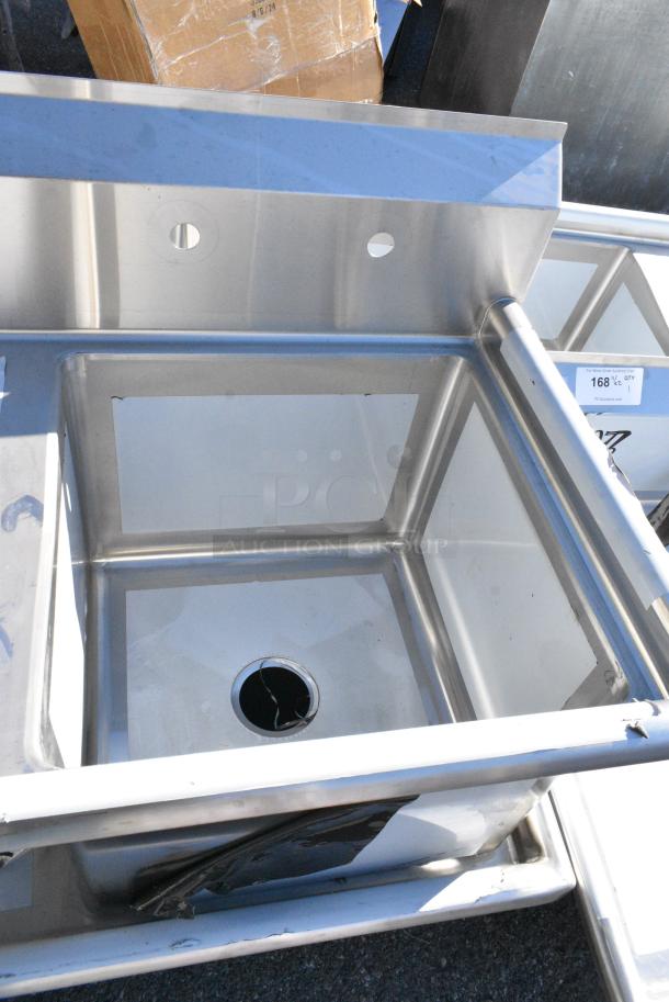 BRAND NEW SCRATCH AND DENT! Regency 600S1181818L Stainless Steel Single Bay Sink w/ Left Side Drain Board. No Legs. Bay 18x18x14. Drain Boards 16x20 - Image 4 of 5
