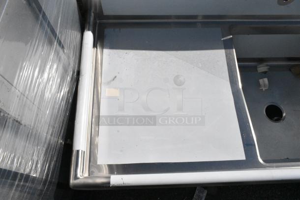 BRAND NEW SCRATCH AND DENT! Regency 600S1232324L Stainless Steel Single Bay Sink w/ Left Side Drain Board. Bays 23x23x12. Drain Board 22x24 - Image 3 of 5