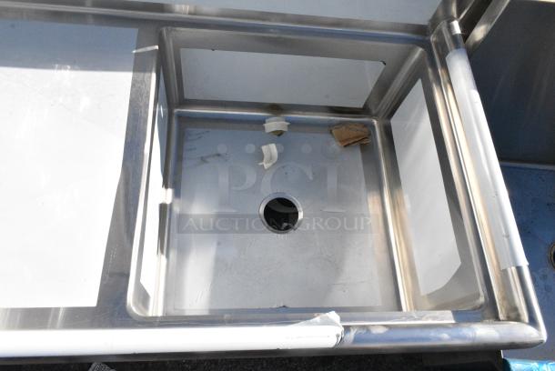 BRAND NEW SCRATCH AND DENT! Regency 600S1232324L Stainless Steel Single Bay Sink w/ Left Side Drain Board. Bays 23x23x12. Drain Board 22x24 - Image 4 of 5