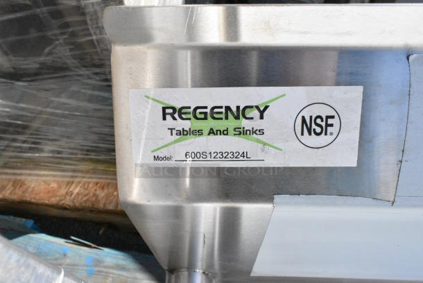 BRAND NEW SCRATCH AND DENT! Regency 600S1232324L Stainless Steel Single Bay Sink w/ Left Side Drain Board. Bays 23x23x12. Drain Board 22x24 - Image 5 of 5
