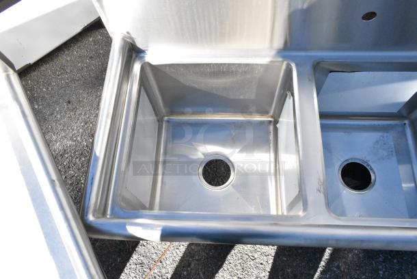 BRAND NEW SCRATCH AND DENT! Regency 600S31515 Stainless Steel 3 Bay Sink. No Legs.  Bays 15x15x12 - Image 3 of 6