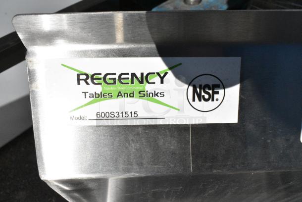 BRAND NEW SCRATCH AND DENT! Regency 600S31515 Stainless Steel 3 Bay Sink. No Legs.  Bays 15x15x12 - Image 6 of 6
