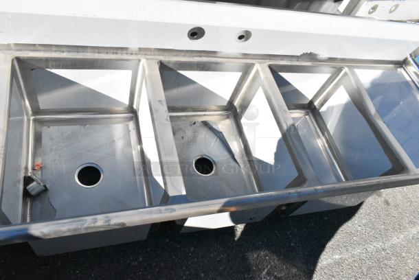 BRAND NEW SCRATCH AND DENT! Regency 600S31824218 Stainless Steel 3 Bay Sink w/ Dual Drain Boards. No Legs. Bays 18x24x14. Drain Boards 16x25 - Image 2 of 8