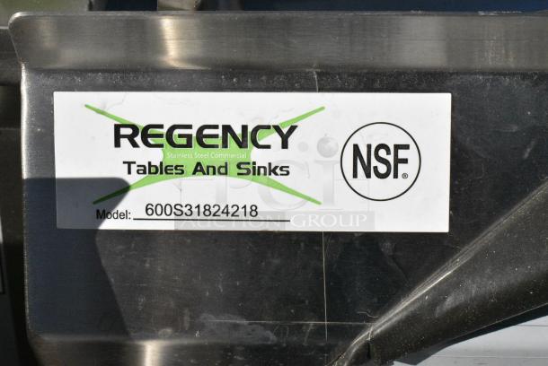 BRAND NEW SCRATCH AND DENT! Regency 600S31824218 Stainless Steel 3 Bay Sink w/ Dual Drain Boards. No Legs. Bays 18x24x14. Drain Boards 16x25 - Image 8 of 8
