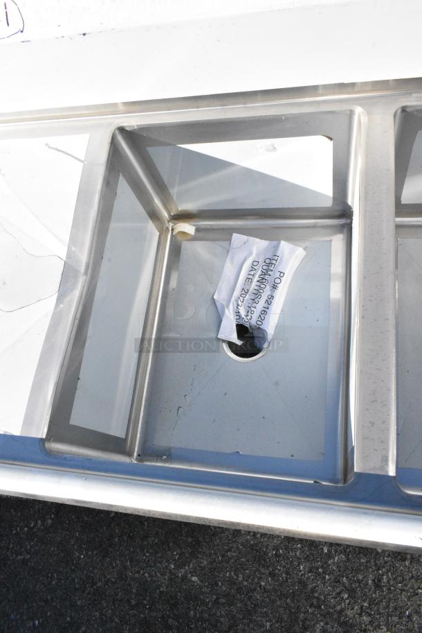 BRAND NEW SCRATCH AND DENT! Regency 600S3182424L Stainless Steel 3 Bay Sink w/ Left Side Drain Board. No Legs. Bays 18x24x14. Drain Board 22x25 - Image 5 of 7