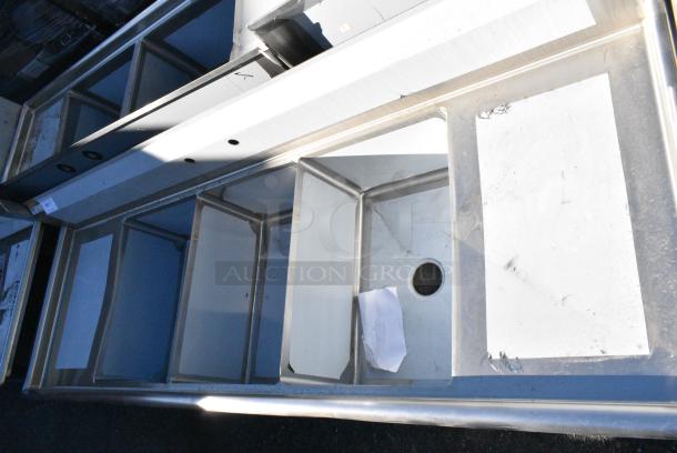 BRAND NEW SCRATCH AND DENT! Steelton 522CS31824LR Stainless Steel 3 Bay Sink w/ Dual Drain Board. No Legs. Bays 18x24x12. Drain Board 16x25 - Image 2 of 8