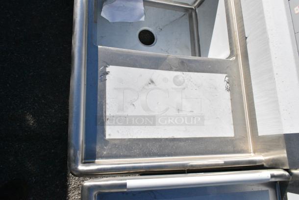 BRAND NEW SCRATCH AND DENT! Steelton 522CS31824LR Stainless Steel 3 Bay Sink w/ Dual Drain Board. No Legs. Bays 18x24x12. Drain Board 16x25 - Image 3 of 8