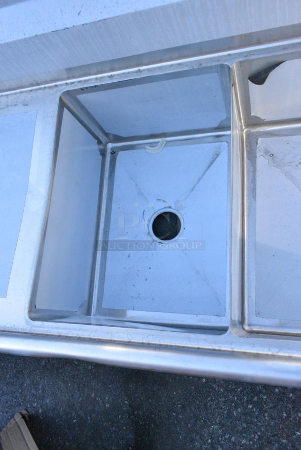 BRAND NEW SCRATCH AND DENT! Steelton 522CS31824LR Stainless Steel 3 Bay Sink w/ Dual Drain Board. No Legs. Bays 18x24x12. Drain Board 16x25 - Image 6 of 8