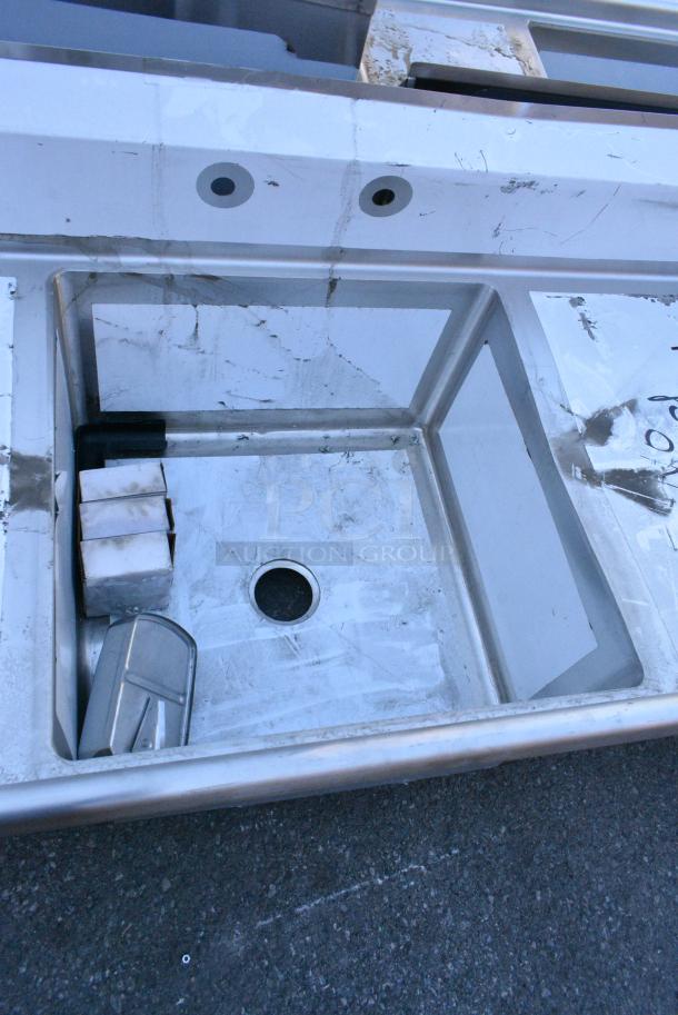 BRAND NEW SCRATCH AND DENT! Regency 600S12424218 Stainless Steel Single Bay Sink w/ Dual Drain Board. No Legs. Bays 60x28x26.5. Drain Board 16x25 - Image 4 of 6