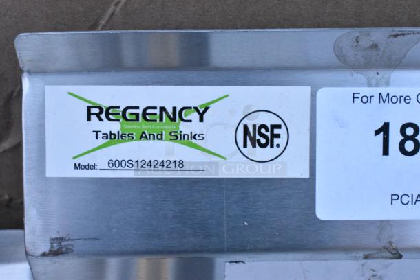 BRAND NEW SCRATCH AND DENT! Regency 600S12424218 Stainless Steel Single Bay Sink w/ Dual Drain Board. No Legs. Bays 60x28x26.5. Drain Board 16x25 - Image 6 of 6