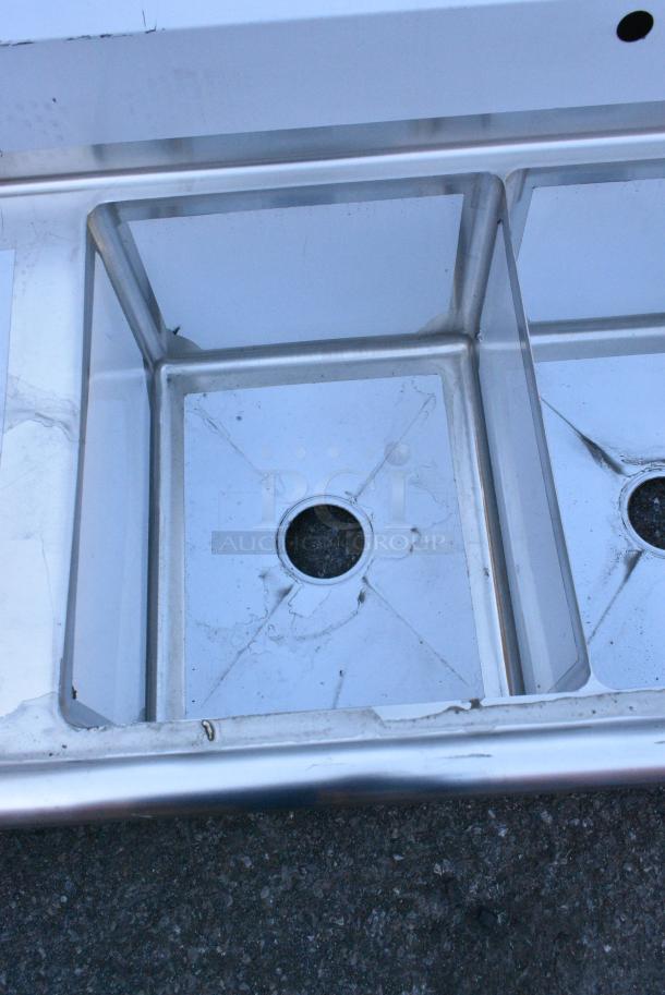 BRAND NEW SCRATCH AND DENT! Steelton 522CS31620LR Stainless Steel 3 Bay Sink w/ Dual Drain Board. No Legs. Bays 16x20x12. Drain Board 16x22 - Image 6 of 8