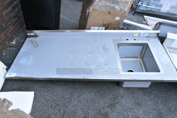 BRAND NEW SCRATCH AND DENT! Regency 600ST3072R Stainless Steel Single Bay Sink w/ Countertop No Legs. Bay 16x20x12 - Image 1 of 5